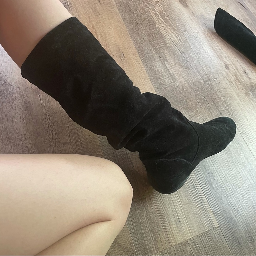 Michael Shannon Knee High Suede Boots